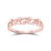 10k Rose Gold Womens Round Diamond Curl Band Ring 1/10 Cttw