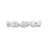 10k White Gold Womens Round Diamond Band Ring 1/20 Cttw