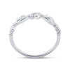10k White Gold Womens Round Diamond Band Ring 1/20 Cttw