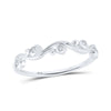 10k White Gold Womens Round Diamond Band Ring 1/20 Cttw