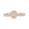 14k Yellow Gold Emerald Diamond Halo Bridal Wedding Engagement Ring 5/8 Cttw