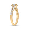 14k Yellow Gold Emerald Diamond Halo Bridal Wedding Engagement Ring 5/8 Cttw
