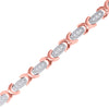 10k Two-tone Gold Womens Round Diamond Link Bracelet 1/2 Cttw