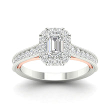 14k White Gold Emerald Diamond Solitaire Bridal Wedding Engagement Ring 1 Cttw
