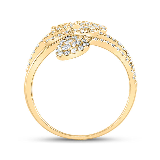 14k Yellow Gold Womens Round Diamond Fashion Ring 1 Cttw