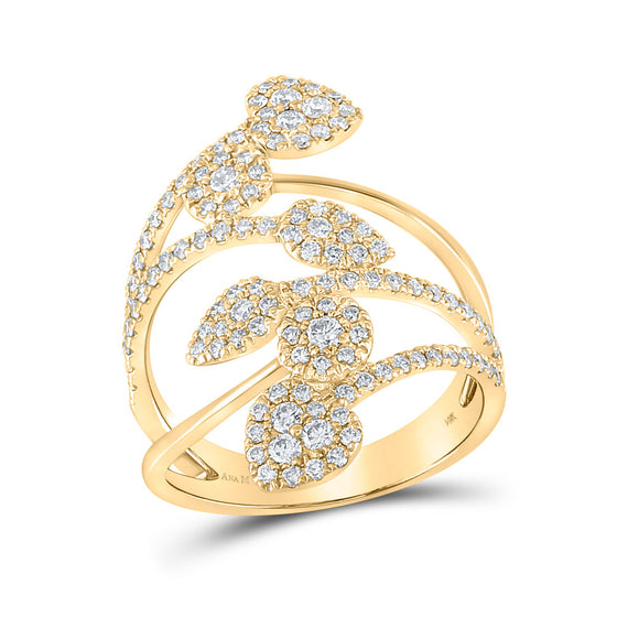 14k Yellow Gold Womens Round Diamond Fashion Ring 1 Cttw
