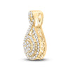 14k Yellow Gold Womens Round Diamond Cluster Pendant 1/4 Cttw