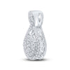 14k White Gold Womens Round Diamond Cluster Pendant 1/4 Cttw