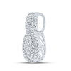 14k White Gold Womens Round Diamond Fashion Pendant 3/8 Cttw