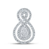 14k White Gold Womens Round Diamond Fashion Pendant 3/8 Cttw