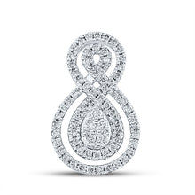  14k White Gold Womens Round Diamond Fashion Pendant 3/8 Cttw
