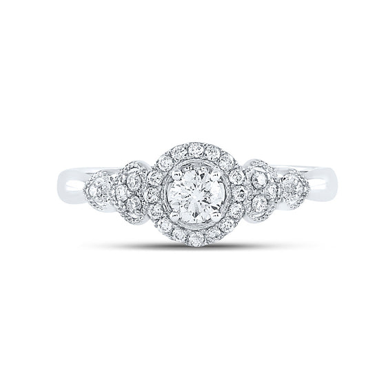 14k White Gold Round Diamond Solitaire Bridal Wedding Engagement Ring 1/2 Cttw