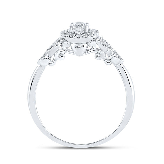 14k White Gold Round Diamond Solitaire Bridal Wedding Engagement Ring 1/2 Cttw