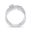 14k White Gold Womens Baguette Diamond Crossover Strand Band Ring 3/4 Cttw