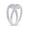14k White Gold Womens Baguette Diamond Negative Space Cluster Ring 1 Cttw