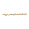 14k Yellow Gold Womens Round Diamond Bangle Bracelet 1/2 Cttw