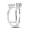 14k White Gold Womens Baguette Diamond Fashion Ring 1/2 Cttw