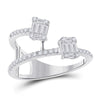 14k White Gold Womens Baguette Diamond Fashion Ring 1/2 Cttw