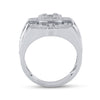 14k White Gold Mens Baguette Diamond Square Ring 1 Cttw