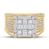 14k Yellow Gold Mens Baguette Diamond Square Ring 2-7/8 Cttw