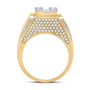 14k Yellow Gold Mens Baguette Diamond Square Ring 2-7/8 Cttw