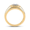 14k Yellow Gold Mens Baguette Diamond Square Cluster Ring 1 Cttw