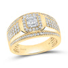 14k Yellow Gold Mens Baguette Diamond Square Cluster Ring 1 Cttw