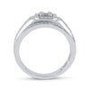 14k White Gold Mens Baguette Diamond Square Cluster Ring 1 Cttw