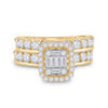 14k Yellow Gold Baguette Diamond Bridal Wedding Ring Band Set 2-1/5 Cttw