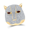 14k Yellow Gold Mens Round Diamond Panther Fashion Ring 3 Cttw