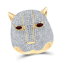  14k Yellow Gold Mens Round Diamond Panther Fashion Ring 3 Cttw