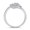 14k White Gold Womens Baguette Diamond Bisected Band Ring 1/2 Cttw