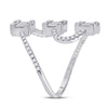 14k White Gold Womens Baguette Diamond Band Ring 1 Cttw