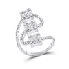 14k White Gold Womens Baguette Diamond Band Ring 1 Cttw