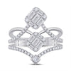 14k White Gold Womens Round Diamond Fashion Ring 1 Cttw