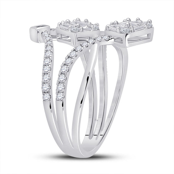 14k White Gold Womens Round Diamond Fashion Ring 1 Cttw