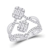 14k White Gold Womens Round Diamond Fashion Ring 1 Cttw