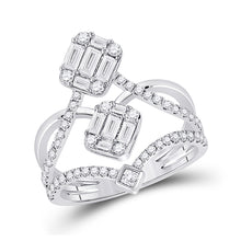  14k White Gold Womens Round Diamond Fashion Ring 1 Cttw