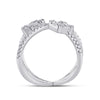 14k White Gold Womens Baguette Diamond Negative Space Fashion Ring 3/4 Cttw