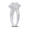 14k White Gold Womens Baguette Diamond Cluster Ring 1 Cttw