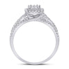 14k White Gold Womens Baguette Diamond Square Cluster Ring 3/4 Cttw