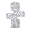 14k White Gold Womens Baguette Diamond Fashion Ring 1-1/2 Cttw