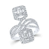 14k White Gold Womens Baguette Diamond Fashion Ring 1-1/2 Cttw