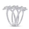 14k White Gold Womens Baguette Diamond Spiral Fashion Ring 1-7/8 Cttw