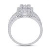14k White Gold Womens Baguette Diamond Spiral Fashion Ring 1-7/8 Cttw