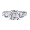 14k White Gold Womens Baguette Diamond Square Fashion Ring 1 Cttw