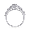 14k White Gold Womens Baguette Diamond Square Fashion Ring 1 Cttw
