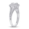 14k White Gold Womens Baguette Diamond Square Cluster Ring 1 Cttw