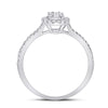 14k White Gold Womens Baguette Diamond Oval Cluster Ring 1/3 Cttw