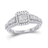 14k White Gold Womens Round Diamond Square Cluster Ring 7/8 Cttw